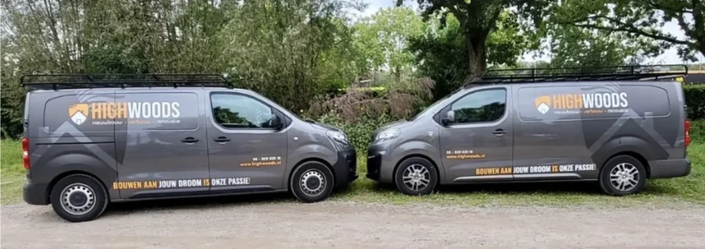 2 moderne werkbussen van Highwoods